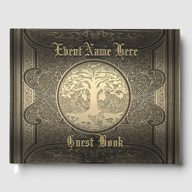 Elegante libro de huéspedes con estilo de vintage  (Anverso)