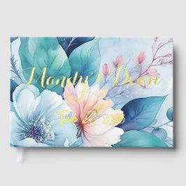 Elegante libro de huéspedes de flores