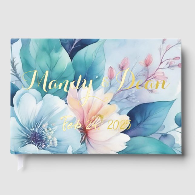 Elegante libro de huéspedes de flores (Anverso)