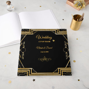 Elegante libro de invitados Boda Art Deco Gatsby