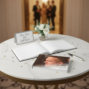 Elegante libro de invitados de 80º cumpleaños con