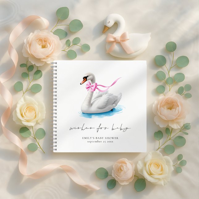Elegante libro de invitados de Baby Shower Swan (Subido por el creador)