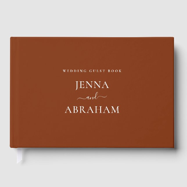Elegante libro de invitados de boda personalizado  (Anverso)