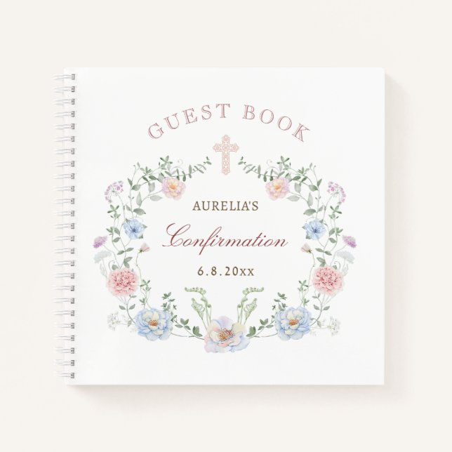 Elegante libro de invitados de confirmación de mar (Anverso)