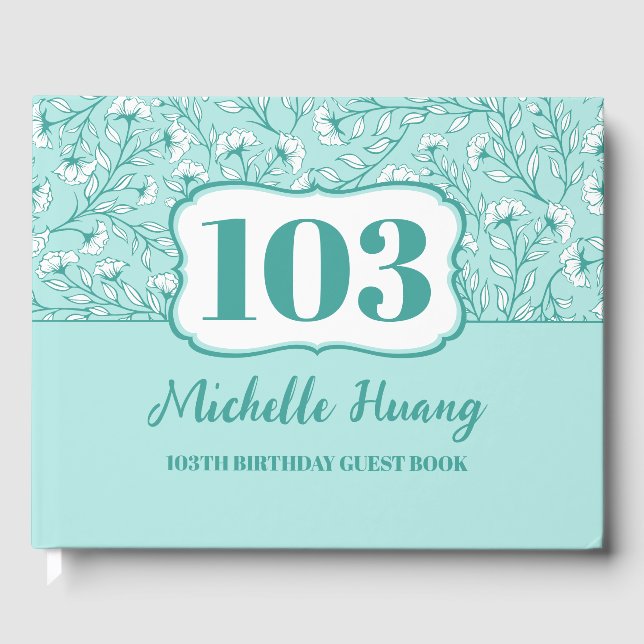 Elegante libro de invitados de cumpleaños número 1 (Anverso)