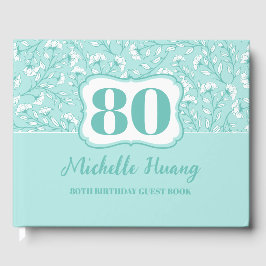 Elegante libro de invitados de cumpleaños número 8