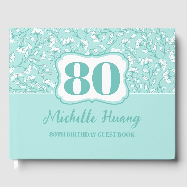 Elegante libro de invitados de cumpleaños número 8 (Anverso)