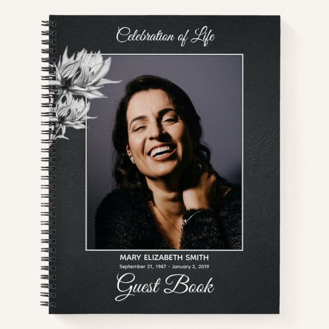 Elegante libro de invitados de fotografía con serv (Anverso)