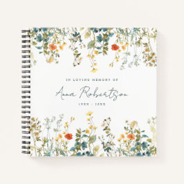Elegante libro de invitados de Wildflower In Memor