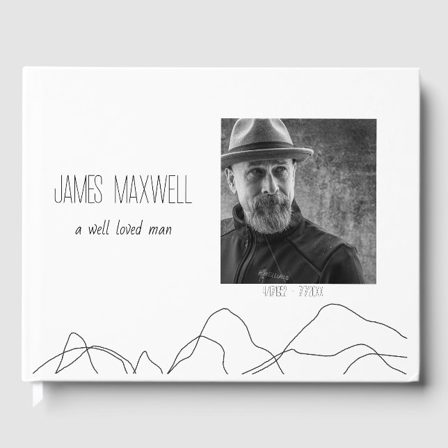 Elegante libro de invitados en memoria moderna (Anverso)