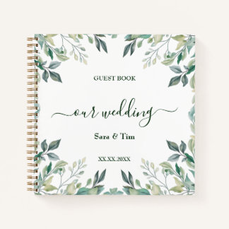 Elegante libro de invitados Eucalyptus Greenery