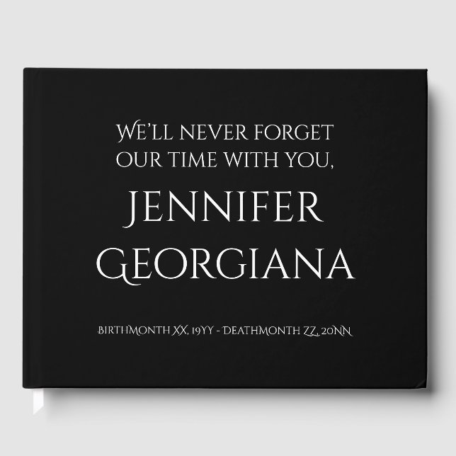 Elegante libro de invitados funeral/conmemorativo (Anverso)