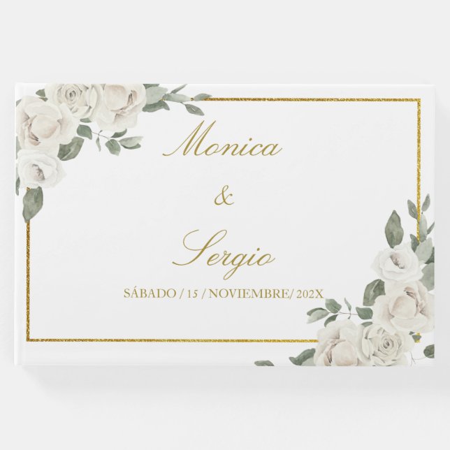 Elegante libro de invitados para bodas (Anverso)