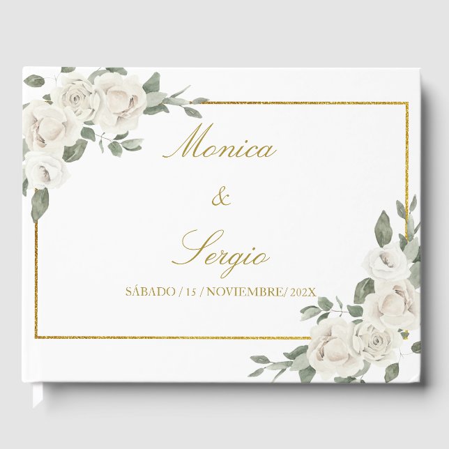 Elegante libro de invitados para bodas (Anverso)