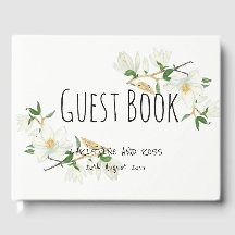 Elegante libro de invitados para bodas con magnoli
