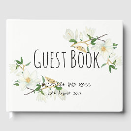 Elegante libro de invitados para bodas con magnoli