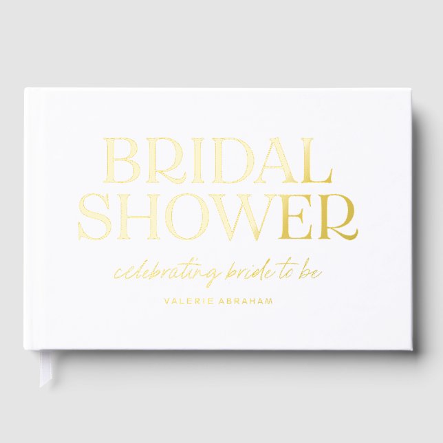 Elegante libro de invitados para ducha de novia (Anverso)