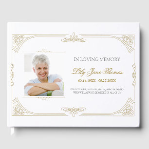 Elegante libro de invitados para funerales de Swir