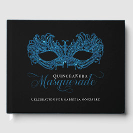 Elegante libro de invitados Quinceanera de Mascara