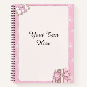 Elegante libro de notas de color rosa pastel