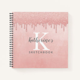 Elegante libro de purpurinas de goteo rosa