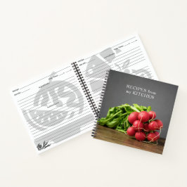 Elegante libro de recetas de fotografías de rayas 