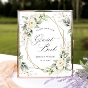 Elegante libro de visitas al Rótulo Pastel White R