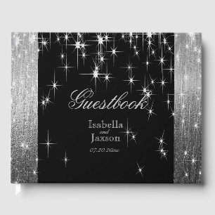 Elegante libro de visitas de estrellas en negro y 