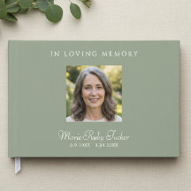 Elegante Libro de Visitas de Funeral con Foto en V