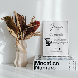 Elegante libro de visitas del boda de caligrafía J