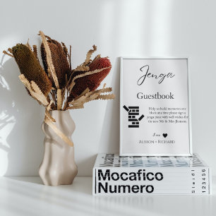 Elegante libro de visitas del boda de caligrafía J