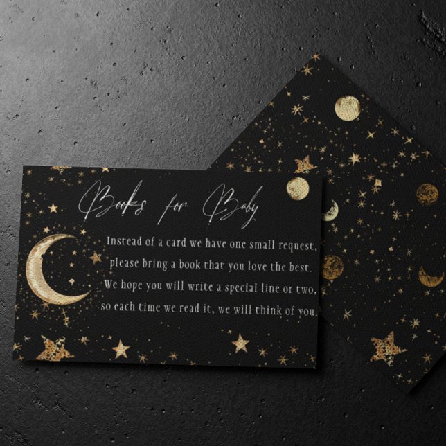 Elegante libro negro de oro para tarjeta de bebé (Subido por el creador)