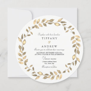 Elegante Licencia de Oro Wreath Invitación de la b