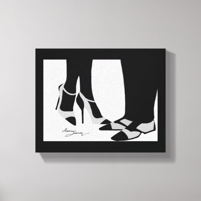 Elegante lienzo de dos estrellas negro y blanco (Anverso)
