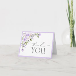 Elegante Lilac Lavender Floral Gracias Tarjeta
