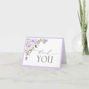 Elegante Lilac Lavender Floral Gracias Tarjeta