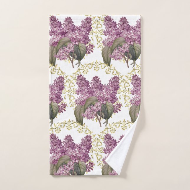 Elegante Lilacs con baño de huéspedes Gold Filigre (Toalla de mano)