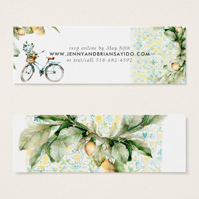 Elegante Limón Acuarela | RSVP Sitio Web de Boda (Anverso y reverso)