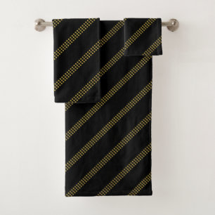 Elegante línea de oro negro punteado