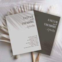 Elegante Línea Neutral Arte Invitación a la Boda d
