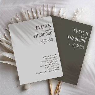 Elegante Línea Neutral Arte Invitación a la Boda d