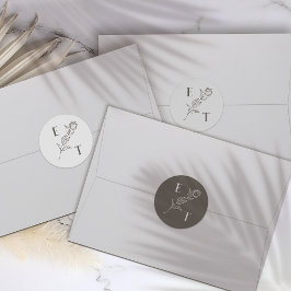 Elegante Línea Neutral Arte Pegatinas de casamient