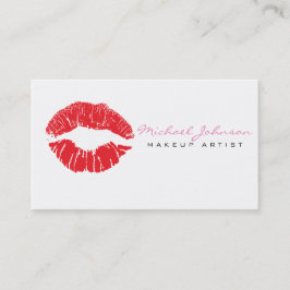 Elegante Lips Makeup Artista Tarjeta de Negocios