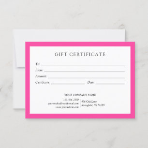 Elegante logotipo de certificado de regalo comerci