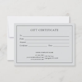 Elegante logotipo de certificado de regalo para em