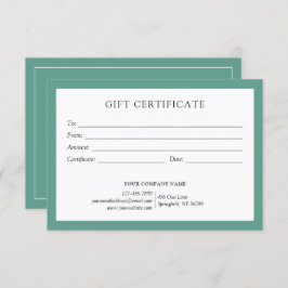 Elegante logotipo de certificado de regalo para em