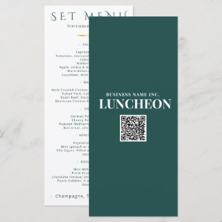 Elegante Logotipo de Menú de Evento Verde Azulado 
