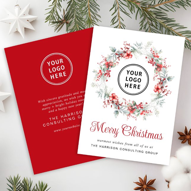 Elegante logotipo de negocios Feliz Navidad corpor (Spread the joy of the season and strengthen business relationships with our elegant holiday card)