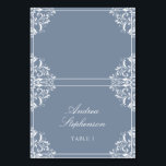 Elegante lugar de boda / Tarjetas de nombre (azul<br><div class="desc">Nadine Boda Place Card Tents (Dusty Blue): Estas elegantes tiendas de campaña de tarjetas de lugar añadirán riqueza a sus mesas bodas. Para las tarjetas de acompañamiento (tarjetas que los clientes toman cuando entran a la recepción), mantén tu número de mesa puesto. Para tarjetas de lugar (cartas que predefinieron en...</div>