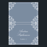 Elegante lugar de boda / Tarjetas de nombre (azul<br><div class="desc">Nadine Boda Place Card Tents (Dusty Blue): Estas elegantes tiendas de campaña de tarjetas de lugar añadirán riqueza a sus mesas bodas. Para las tarjetas de acompañamiento (tarjetas que los clientes toman cuando entran a la recepción), mantén tu número de mesa puesto. Para tarjetas de lugar (cartas que predefinieron en...</div>